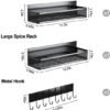 Unyqoos® Veelzijdige Magnetische Keuken- en Huishoud Organizer Set met 3 Planken en 8 Haken voor Efficiënte Opslag