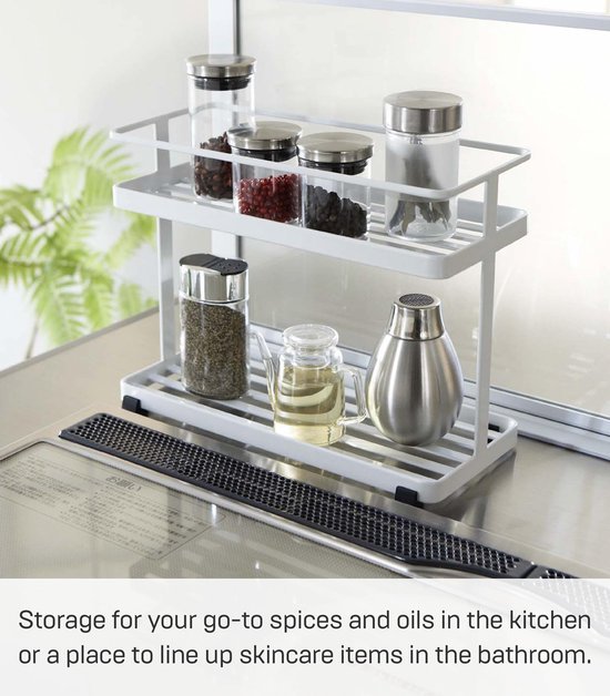 550x628-24.jpg Unyqoos® Wit Stalen Kruidenrek en Organizer voor Keukenwerkblad