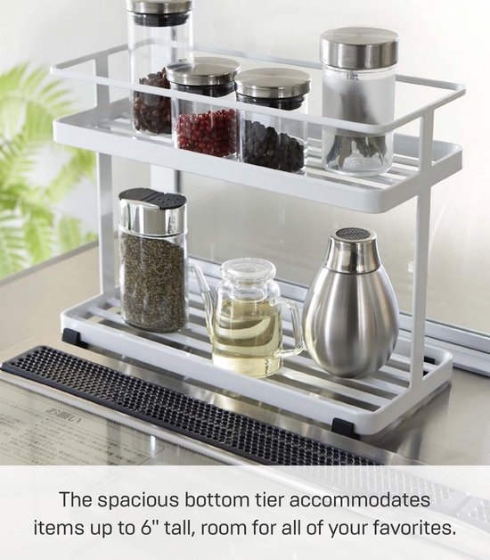 550x628-25.jpg Unyqoos® Wit Stalen Kruidenrek en Organizer voor Keukenwerkblad