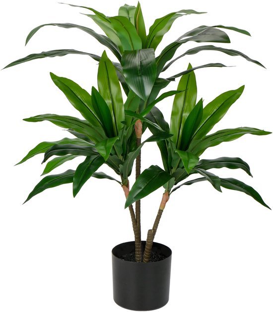 Unyqoos® Grote kunstplant Dracaena Fragans in pot voor stijlvolle interieurdecoratie, groente, 90 cm