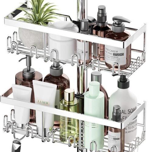 Unyqoos ® Innovatieve Doucheplank Set zonder Boren voor Organisatie en Opslag in de Badkamer