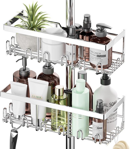 Unyqoos ® Innovatieve Doucheplank Set zonder Boren voor Organisatie en Opslag in de Badkamer