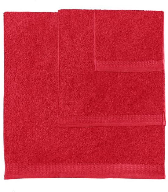 550x631-11.jpg Unyqoos® Set van twee luxe rode katoenen badhanddoeken voor dagelijks gebruik