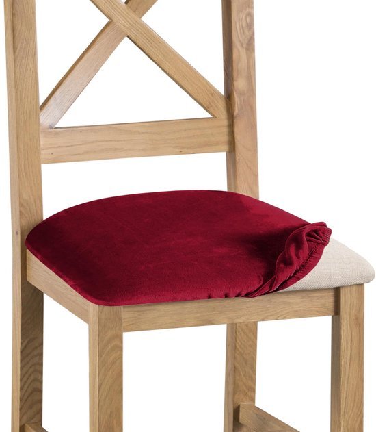 Unyqoos® Set van 4 elastische fluwelen stoelhoezen voor eetkamerstoelen