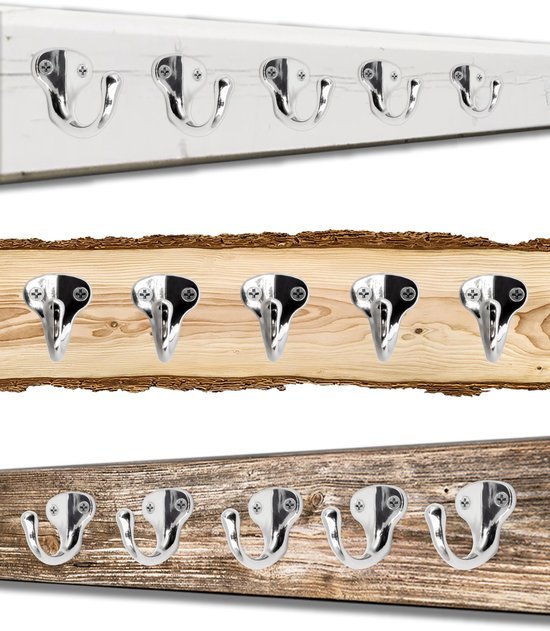 550x631-13.jpg Unyqoos® Set van vijf zilverkleurige wandhaken met klassiek design en afwerking