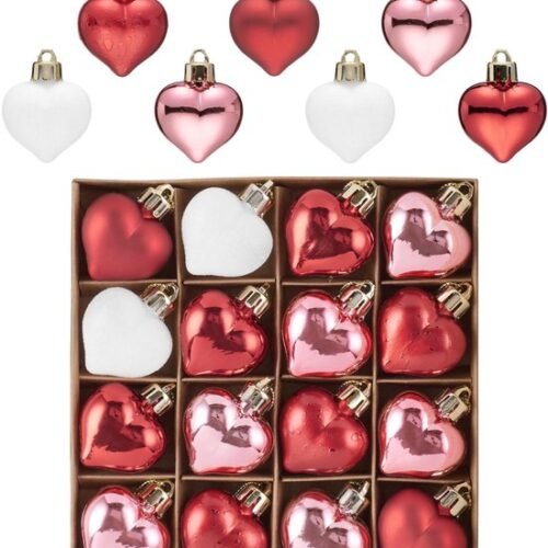 550x632-18.jpg Unyqoos® Set van 16 hartvormige kerstballen voor feestelijke en romantische decoratie