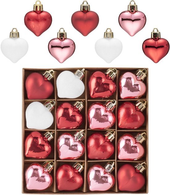 550x632-18.jpg Unyqoos® Set van 16 hartvormige kerstballen voor feestelijke en romantische decoratie
