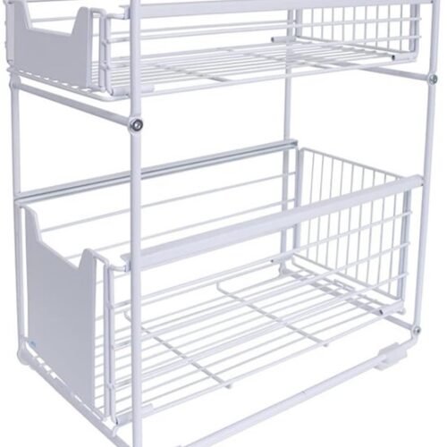 Unyqoos® Lade-organizer met Uittrekbare Mand voor Keuken en Badkamer met Twee Niveaus