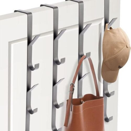 Unyqoos® Set van 4 Roestvrijstalen Deurhaken met 5 Haken voor Diverse Opbergmogelijkheden