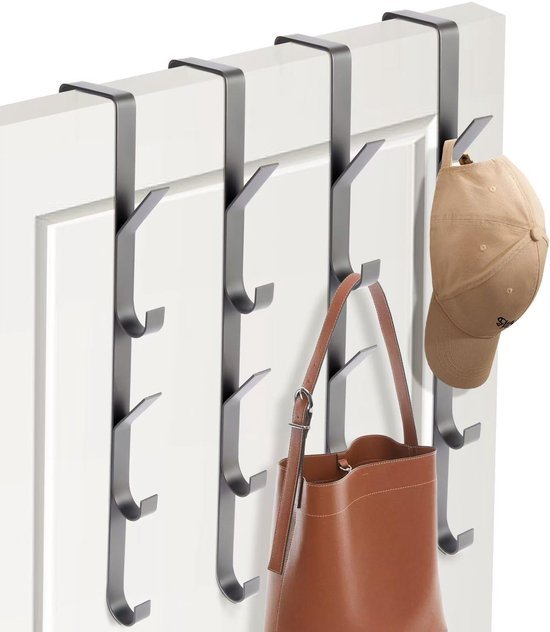 550x632-25.jpg Unyqoos® Set van 4 Roestvrijstalen Deurhaken met 5 Haken voor Diverse Opbergmogelijkheden