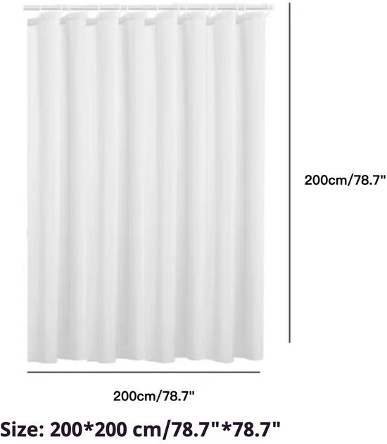 550x632-3.jpg Unyqoos® Schimmelbestendige douchegordijn van polyester met gewogen zoom en haken