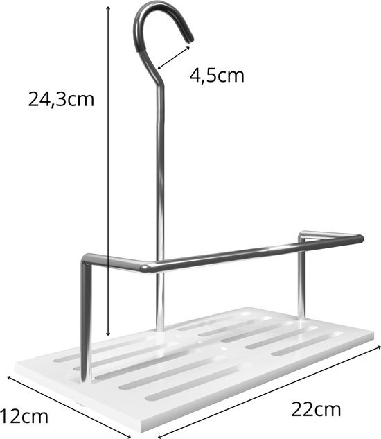 Unyqoos® Praktisch ophangbaar douche-rek van roestvrij staal en acryl voor badkamer