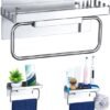 Unyqoos® Moderne zelfklevende handdoekhouder met opbergruimte voor badkamer en keuken