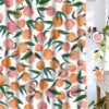 Unyqoos® Decoratieve douchegordijnset met fruitmotief en haken in roze tint
