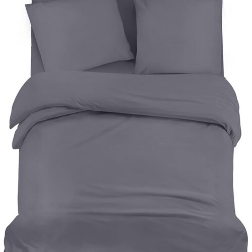 Unyqoos® Comfortabele en stijlvolle 4-delige beddengoedset van zacht microvezel in grijs
