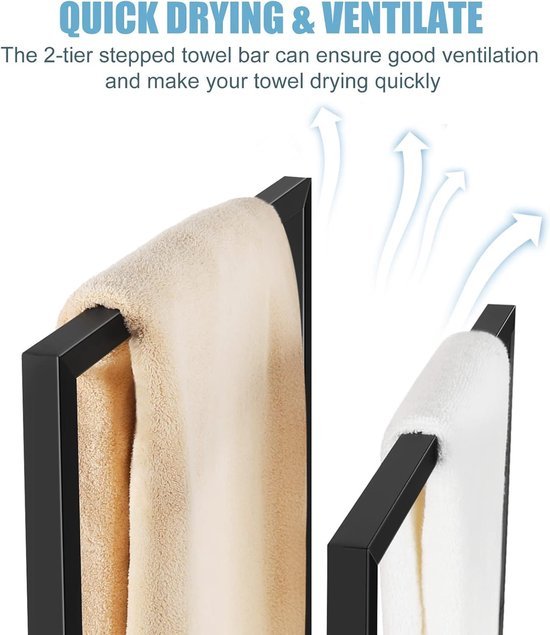 550x635-18.jpg Unyqoos® Vrijstaande handdoekhouder met twee niveaus voor badkamer en slaapkamer