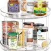 Unyqoos® Draaibare Organizer met Twee Lagen voor Keuken, Eetkamer en Koelkast, 360° Rotatie, 23 cm Diameter