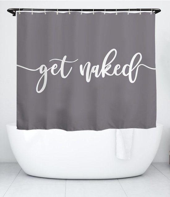 Unyqoos® Grijze waterdichte douchegordijn met schimmelbestendig polyester en haken