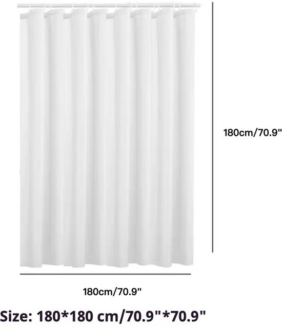 550x637-3.jpg Unyqoos® Wit douchegordijn van polyester met schimmelwerende en waterdichte eigenschappen