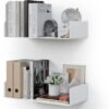 Unyqoos® Set van 2 moderne witte wandplanken voor veelzijdige opbergruimte