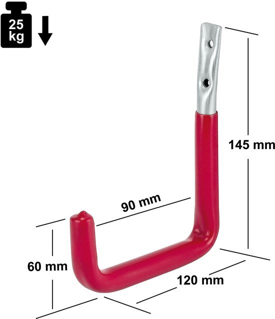 Unyqoos® Weerbestendige U-vormige wandhaken set voor zware lasten en buitengebruik