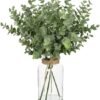Unyqoos® Decoratieve kunstplant eucalyptus in glazen vaas voor interieurdecoratie