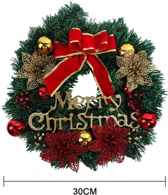 Unyqoos® Decoratieve kerstkrans met bessen en ballen voor feestelijke sfeer