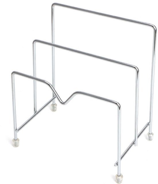 550x640-5.jpg Unyqoos® Ruimtebesparende roestvrijstalen houder voor deksel en snijplank