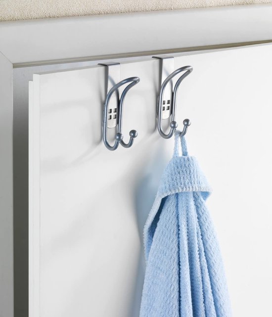 550x641-10.jpg Unyqoos® Set van 2 zilverkleurige deurhaken voor kleding en handdoeken