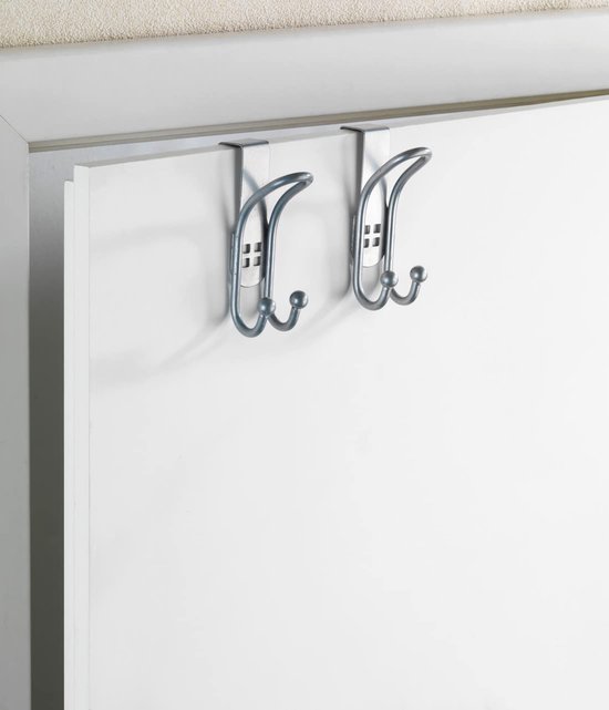 550x641-11.jpg Unyqoos® Set van 2 zilverkleurige deurhaken voor kleding en handdoeken