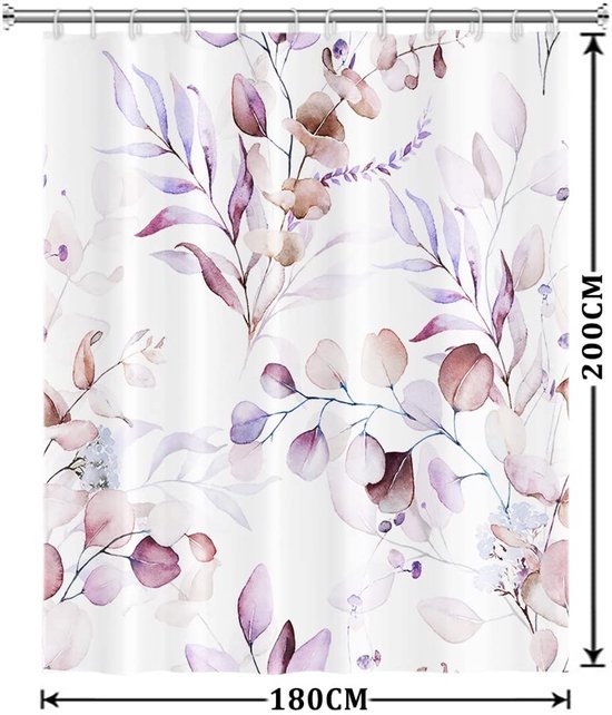 550x642-1.jpg Unyqoos® Elegant Anti-Schimmel Douchegordijn met Eucalyptus Print voor Luxe Badkamerervaring