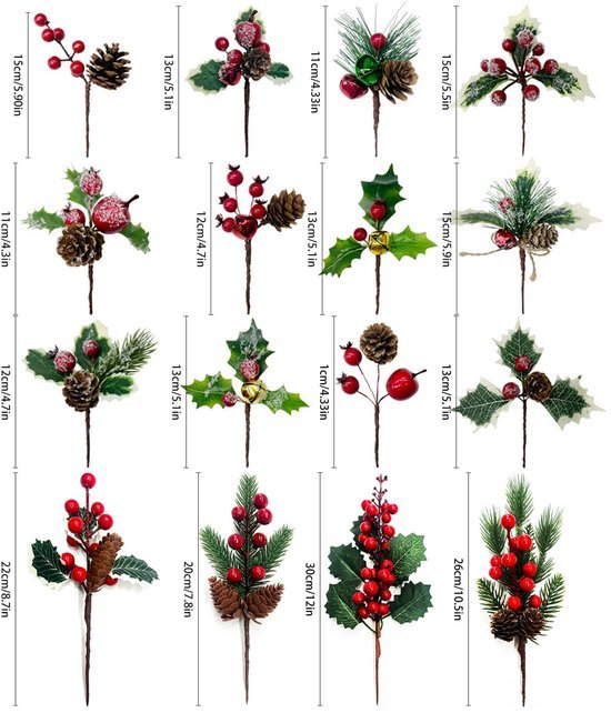 550x642-4.jpg Unyqoos® Set van 16 kunstmatige kersttakken met rode bessen voor decoratie