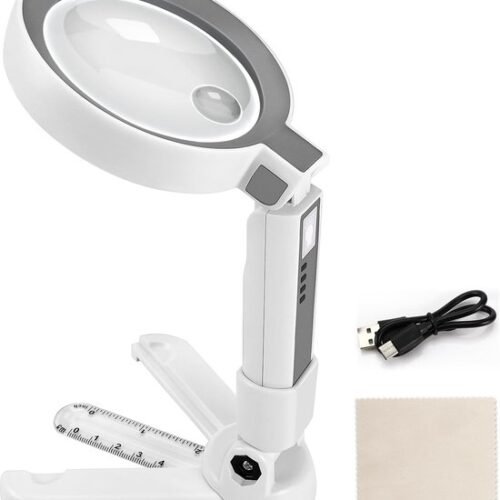 Unyqoos® Opvouwbare leesloep met verstelbare LED-verlichting en ergonomische handgreep