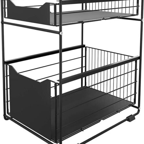 550x642-7.jpg Unyqoos® Ruimtebesparende Dubbel Laags Organizer voor Keuken, Badkamer en Slaapkamer met Uittrekbare Mand