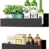 Unyqoos® Magnetische Keuken Organizer Planken voor IJzeren Oppervlakken, Kruidenrek Set van 2 Stuks in Zwart
