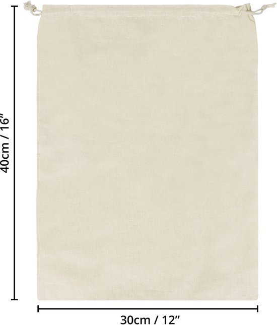 Unyqoos ® Milieuvriendelijke Herbruikbare Katoenen Tassen voor Groenten en Fruit met Trekkoord