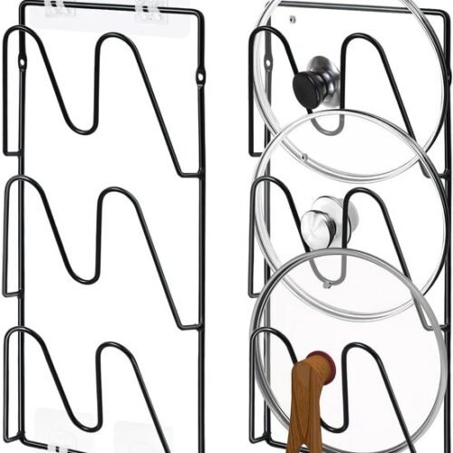Unyqoos® Multifunctionele Deksel Organizer Set voor Optimale Keukenopslag zonder Boren