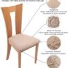 550x647-10.jpg Unyqoos® Set van 24 elastische stoelhoezen voor eetkamerstoelen in beige kleur