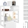 Unyqoos® Decoratief houten wandrek met handdoekhouder voor elke ruimte in huis