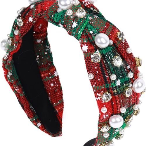 Unyqoos® Elegante brede hoofdband met parels en kristallen voor feestelijke gelegenheden