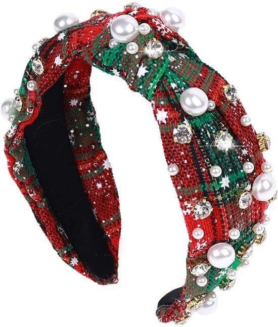 Unyqoos® Elegante brede hoofdband met parels en kristallen voor feestelijke gelegenheden