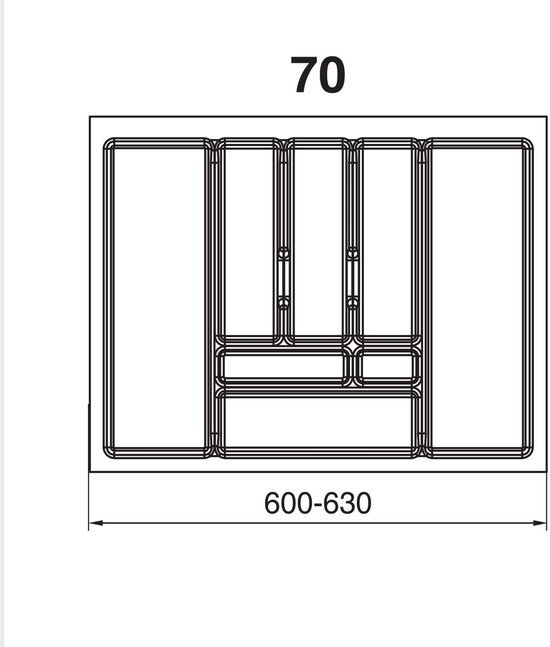 Unyqoos® Aanpasbare lade-organizer met vakverdeling voor keuken of kantoor