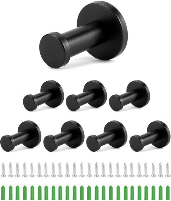 550x647-16.jpg Unyqoos® Set van 8 roestvrijstalen zwarte haken voor veelzijdig gebruik in huis
