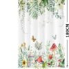 Unyqoos® Stijlvol Douchegordijn met Eucalyptus, Palmbladeren en Vlinderpatroon voor Moderne Badkamers