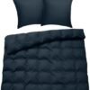 Unyqoos® Donkerblauwe katoenen beddengoedset met ritssluiting voor ultiem slaapcomfort