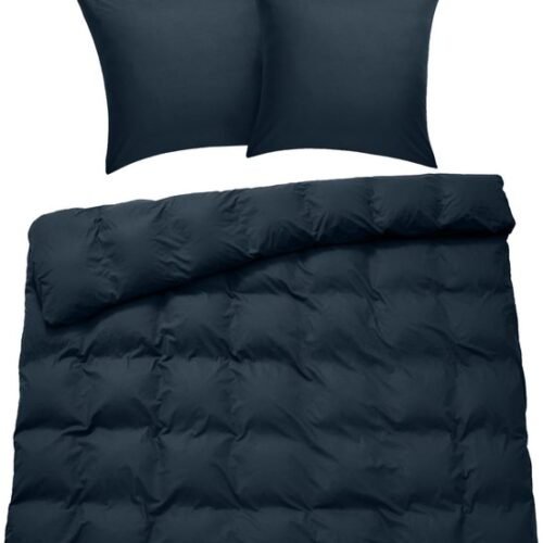 Unyqoos® Donkerblauwe katoenen beddengoedset met ritssluiting voor ultiem slaapcomfort