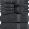 550x647-9.jpg Unyqoos® Luxueuze 8-delige Set van Zachte Katoenen Douchehanddoeken voor Optimale Comfortervaring
