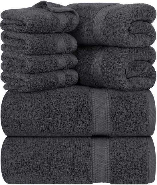 550x647-9.jpg Unyqoos® Luxueuze 8-delige Set van Zachte Katoenen Douchehanddoeken voor Optimale Comfortervaring