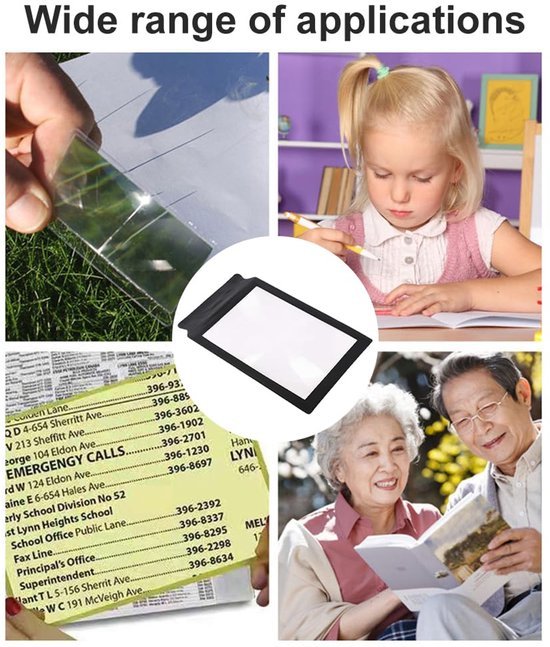 Unyqoos® Handheld leesloep met volledige pagina vergroting voor optimaal leesgemak