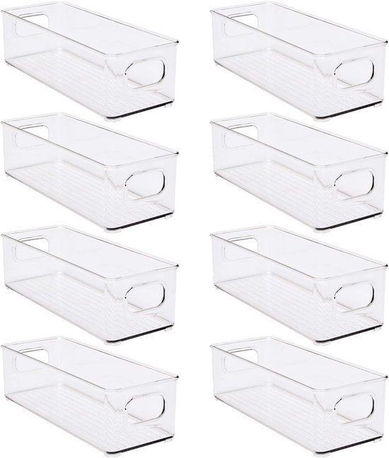 550x648-15.jpg Unyqoos® Set van acht transparante opbergdozen voor koelkast en voorraadkast